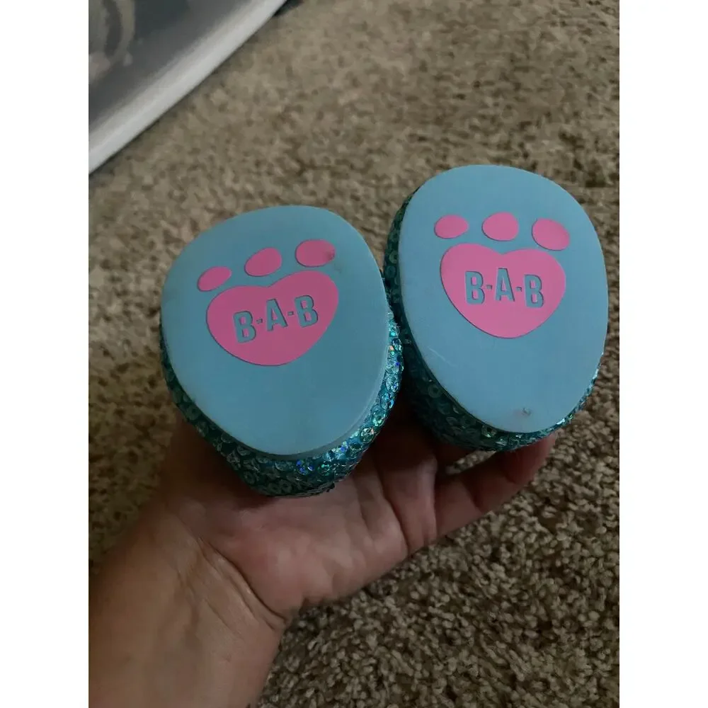Build a Bear blue sequined sparkly shoes